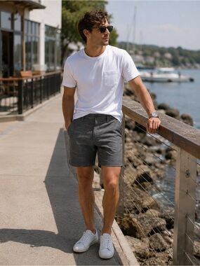 Men’s Oakley Slim Fit Shorts, waist 30, dark gray, flat front